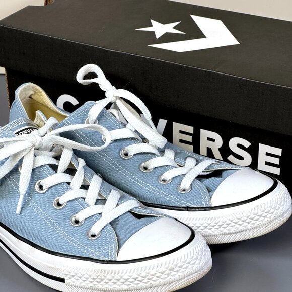 Converse Chuck Taylor All Star Low Washed Denim Sneakers Men’s 7.5 Women’s 9.5 w - Picture 5 of 10